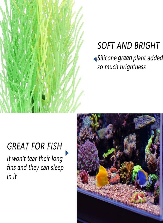 HALONTIN Aquarium Plants Artificial Silicone Green Fish Tank Decorations Plastic Plants Betta Fish Tank Accessories Aquarium Decor - Image 4